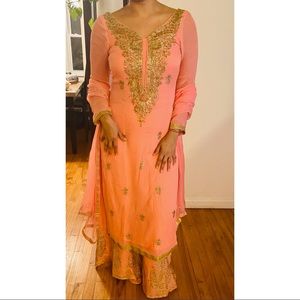 Peach Salwar Kameez